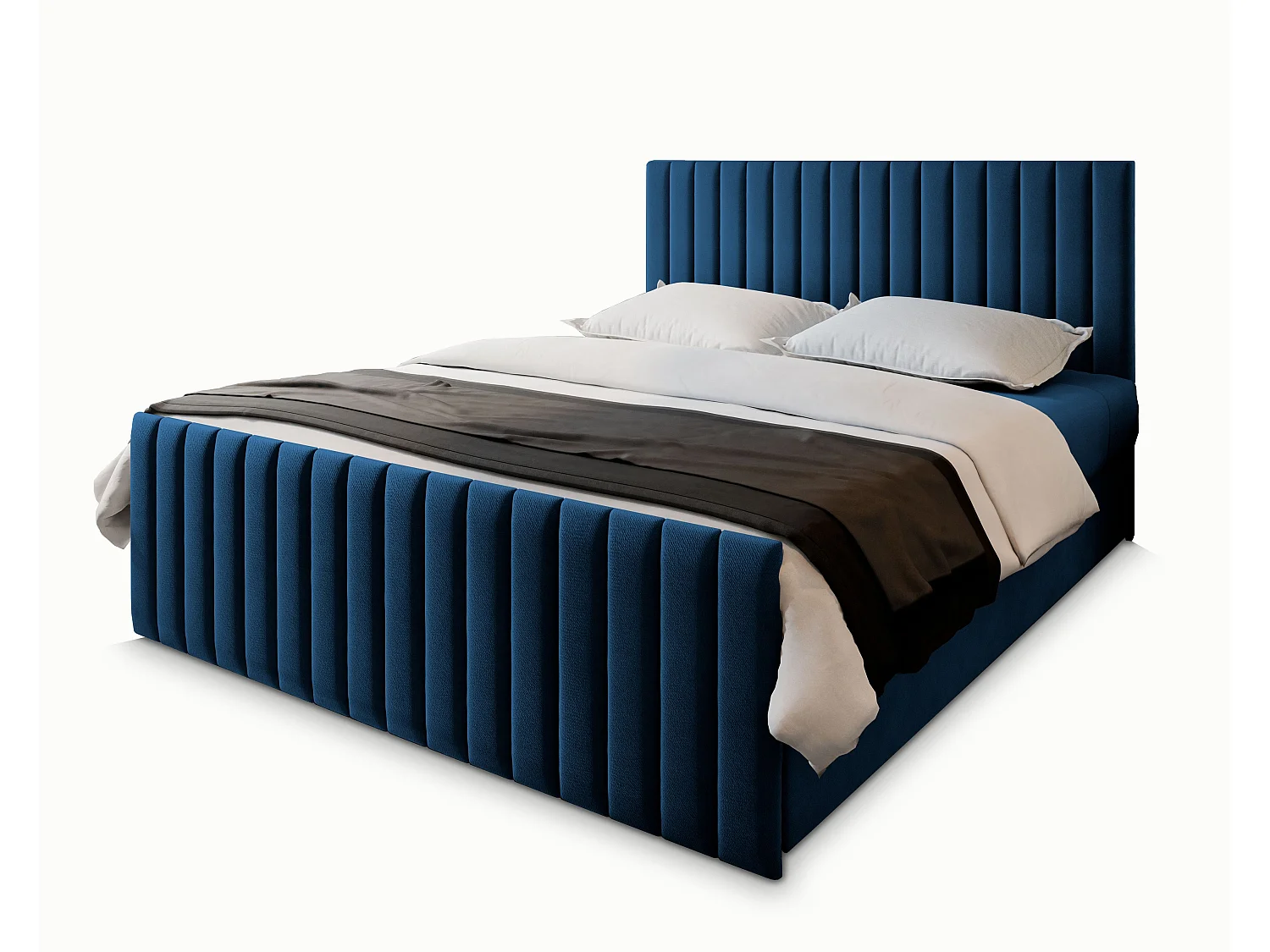 Boxspringbed ARION 180x200 cm Set met hoofdbord, bedbodem en matras, Blauw