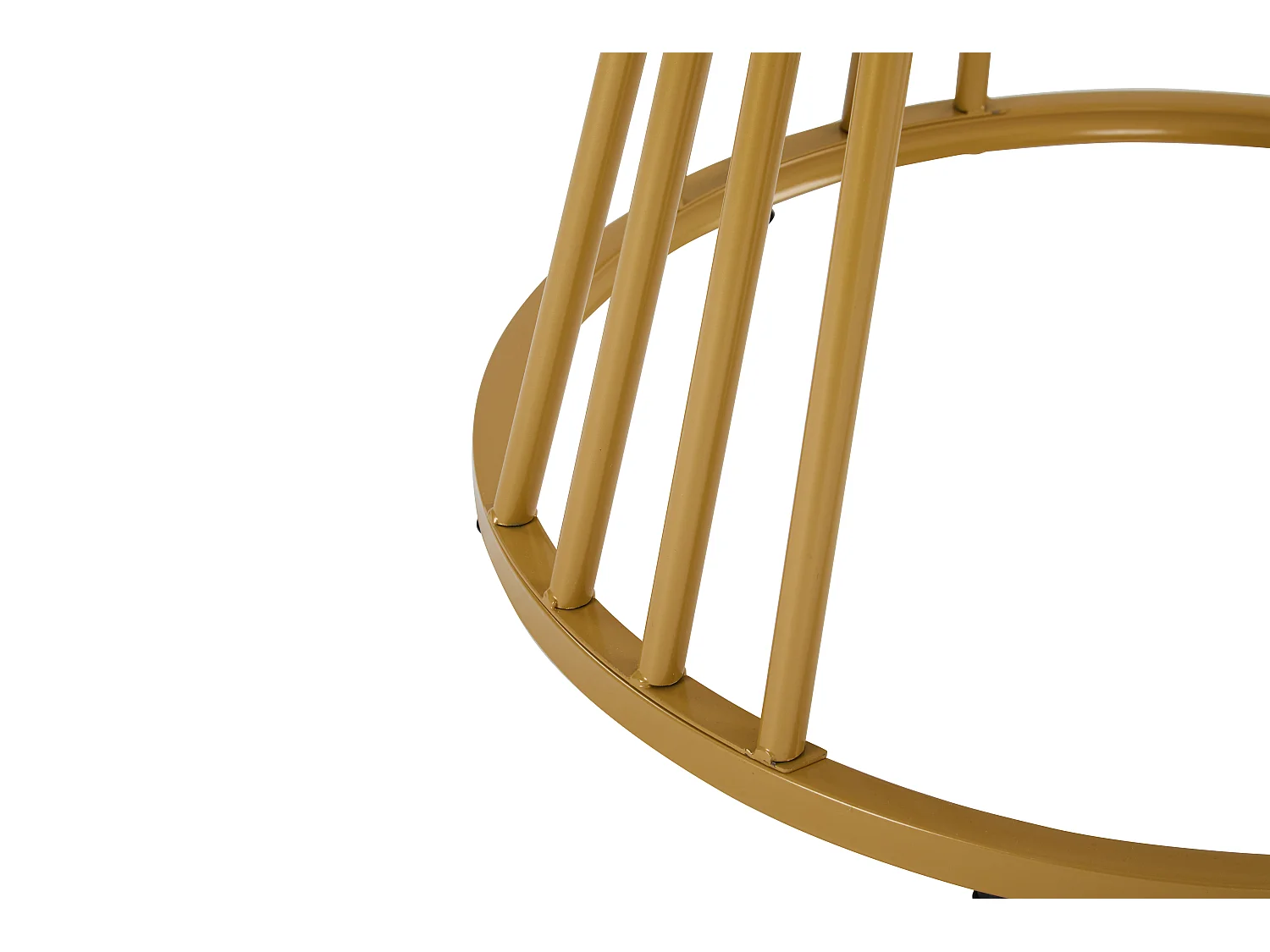 Ronde eettafel - metalen structuur - marmerpatroon fineer - Wit & Goud