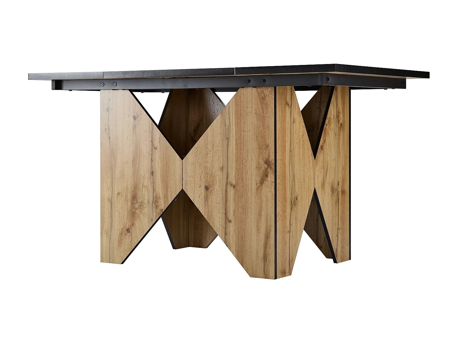 Tavolo da pranzo per 4-6 persone in MDF - effetto venature del legno - Marrone chiaro