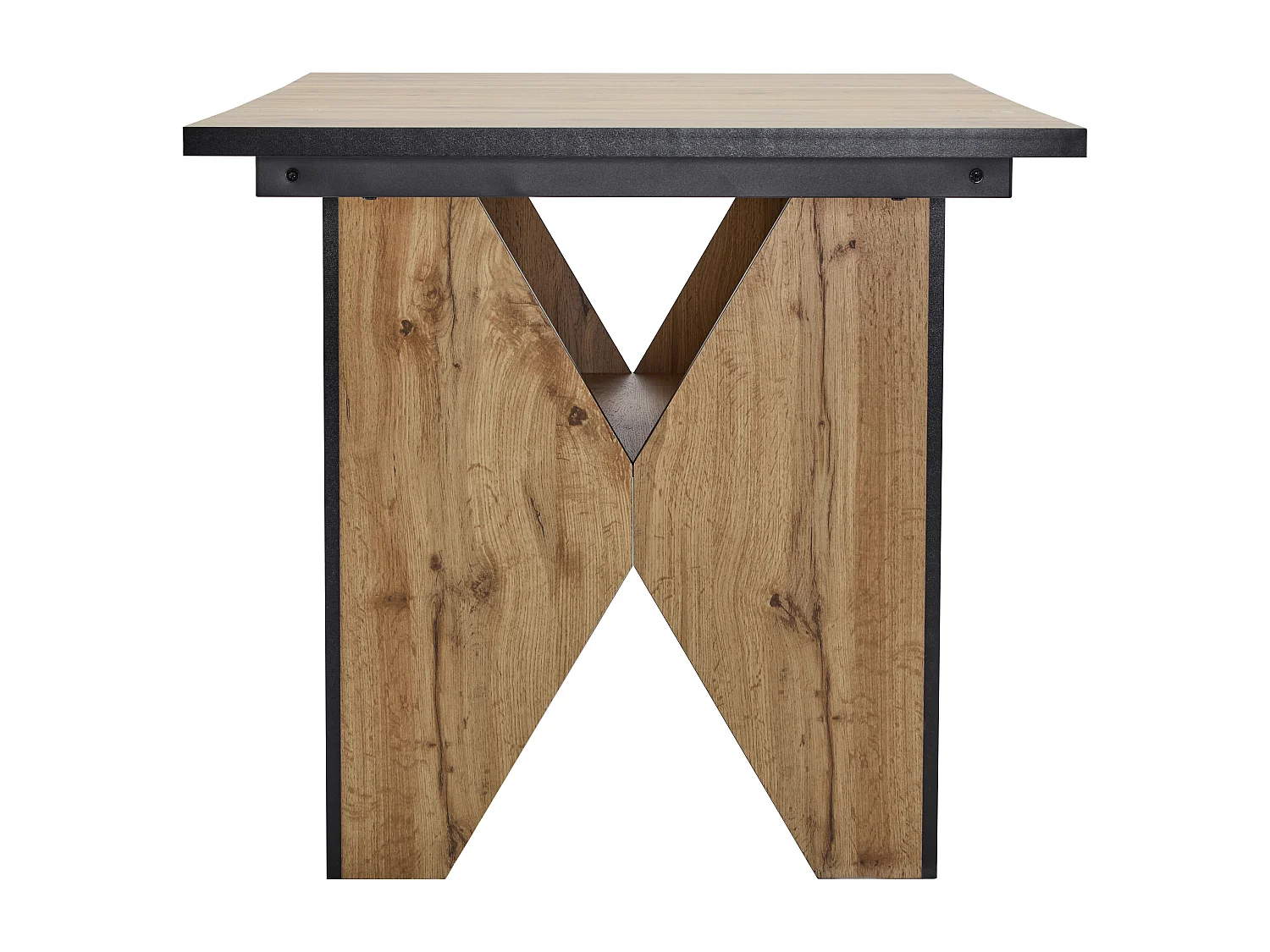 Tavolo da pranzo per 4-6 persone in MDF - effetto venature del legno - Marrone chiaro