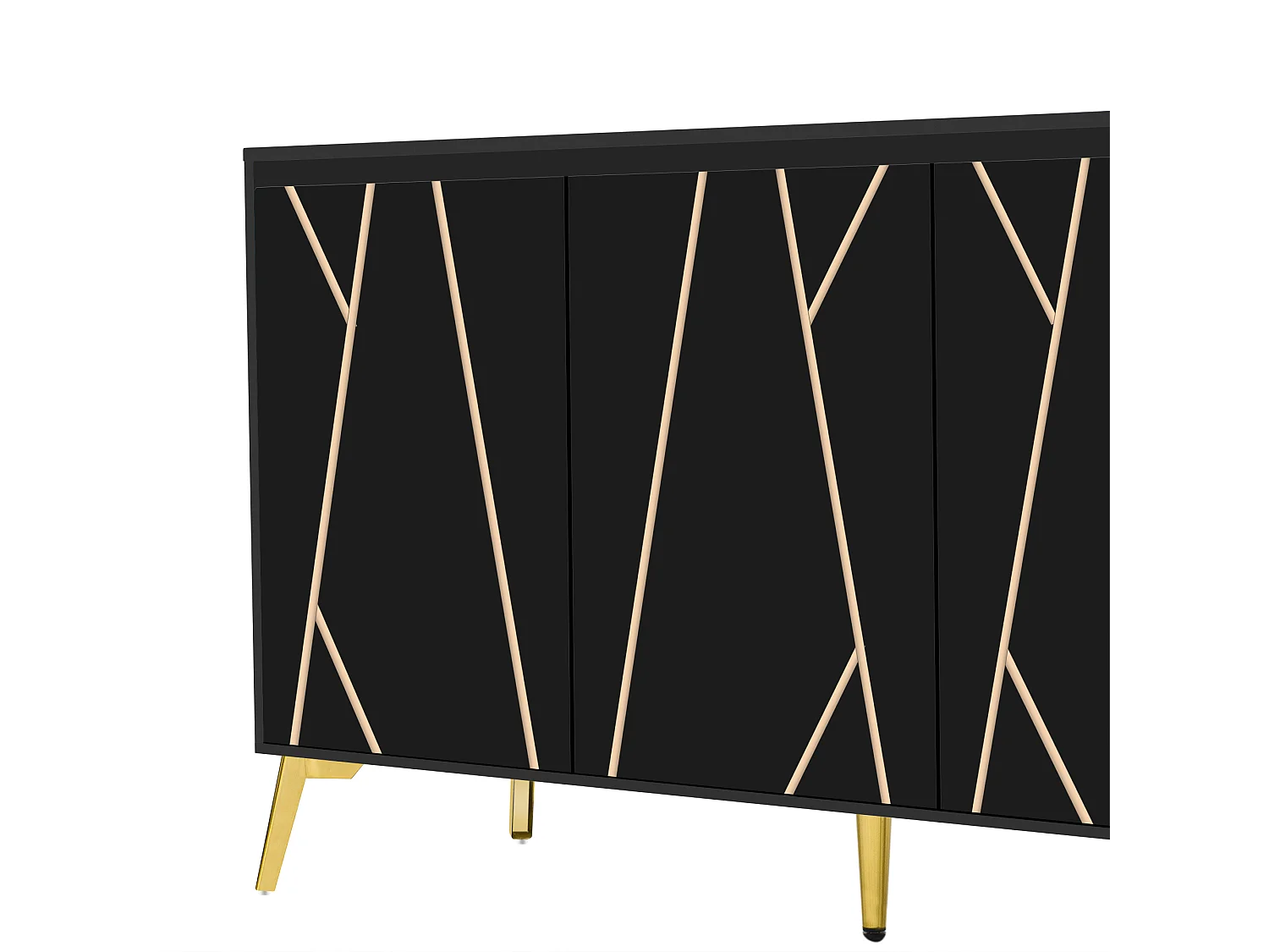 Buffet 3 portes et étagères réglables - en MDF - style moderne - Noir