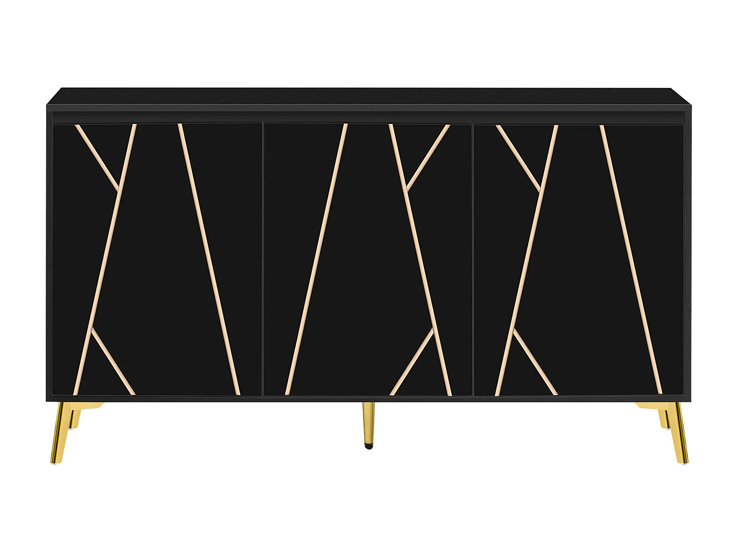 Buffet 3 portes et étagères réglables - en MDF - style moderne - Noir