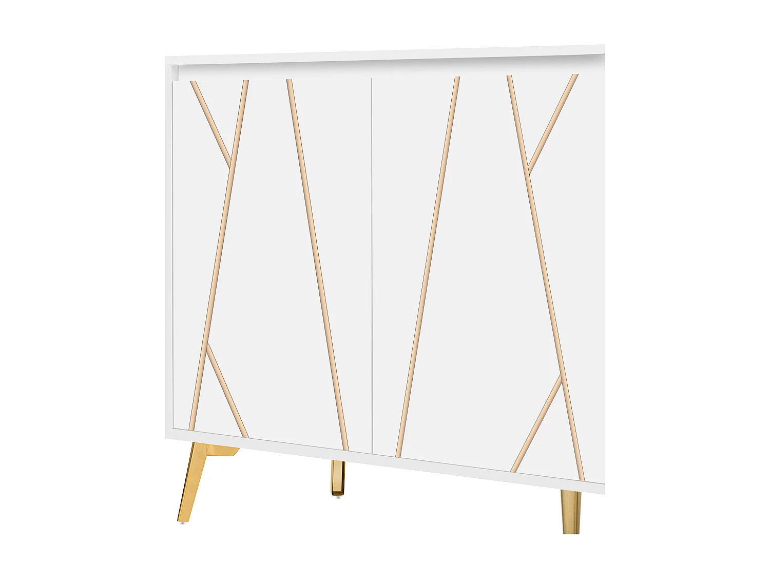 Buffet 3 portes et étagères réglables - en MDF - style moderne - Blanc