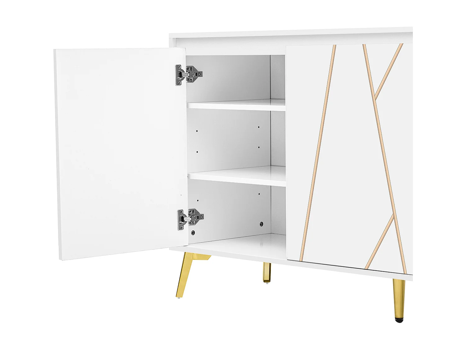 Sideboard mit 3 Türen und verstellbaren Regalen – aus MDF – moderner Stil – Weiß