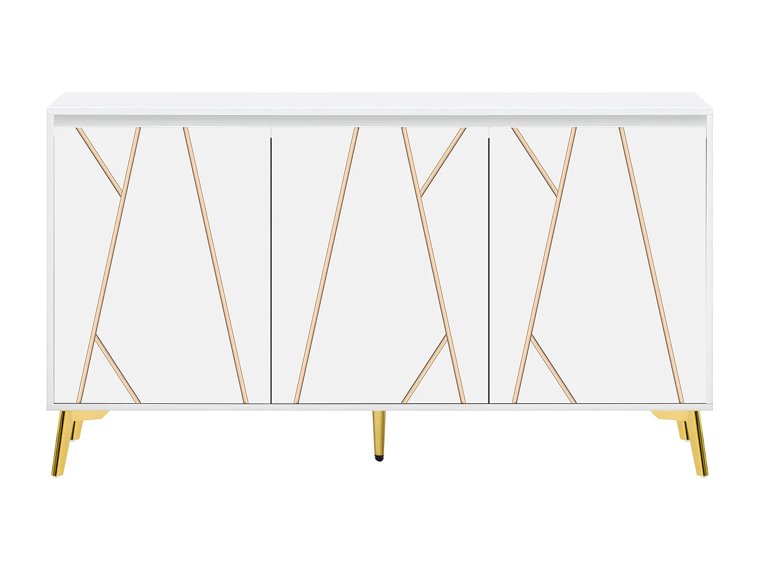 Sideboard mit 3 Türen und verstellbaren Regalen – aus MDF – moderner Stil – Weiß