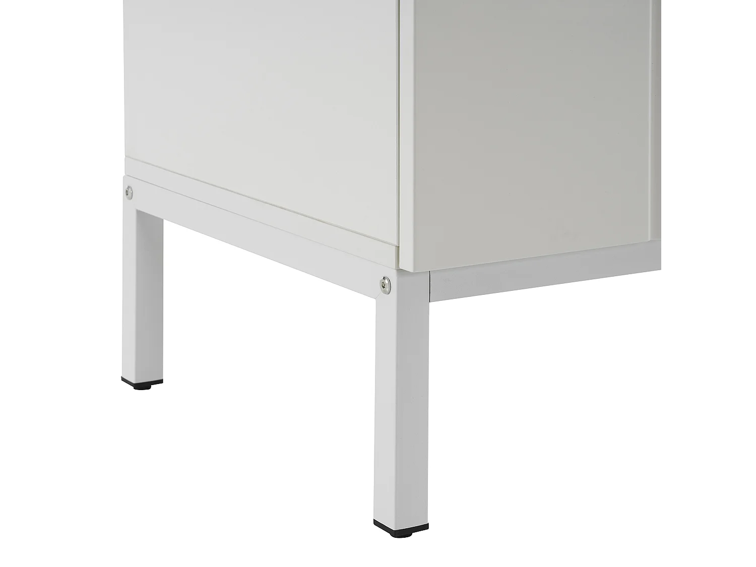 Sideboard mit 4 Türen und verstellbaren Einlegeböden – vertikale Streifen – Weiß