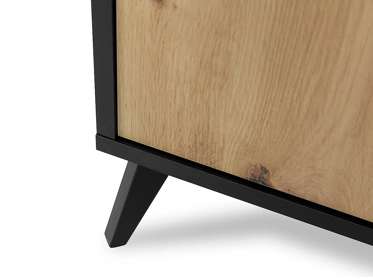 TV-Lowboard - 180x40x53 cm - Schwarz / Artisan Eiche - Ovessi EF mit Kamin