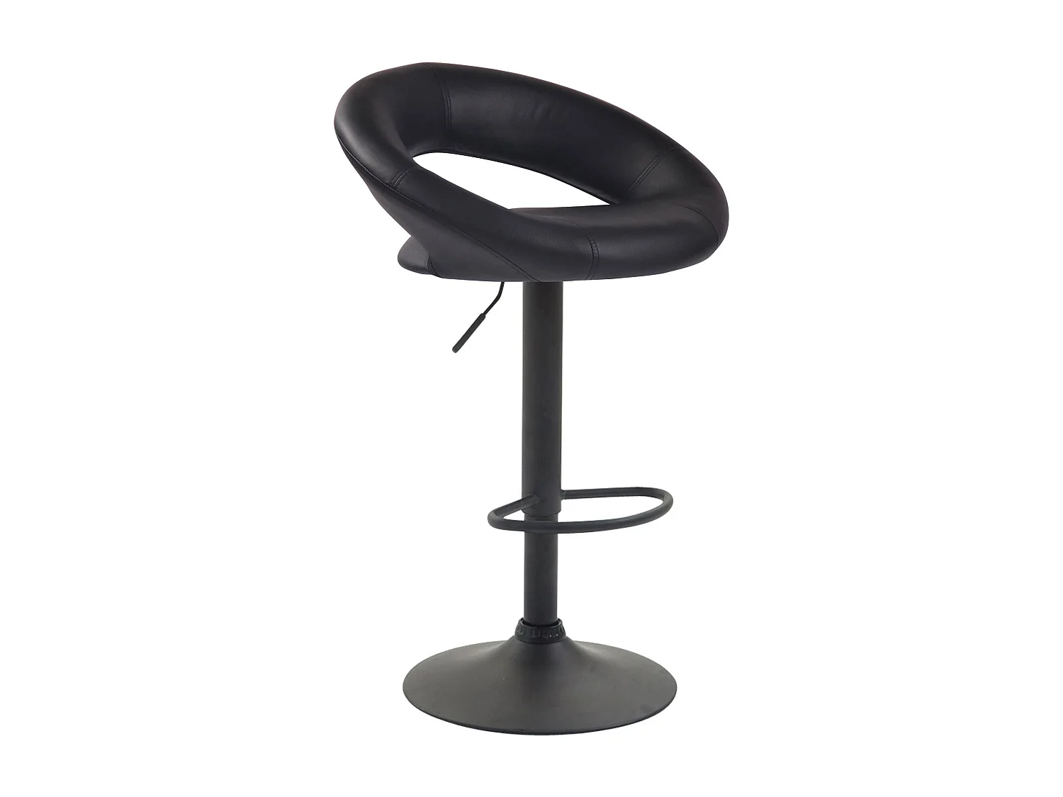 Lot de 2  Tabouret de bar - Similicuir & Métal - Noir - Olinda