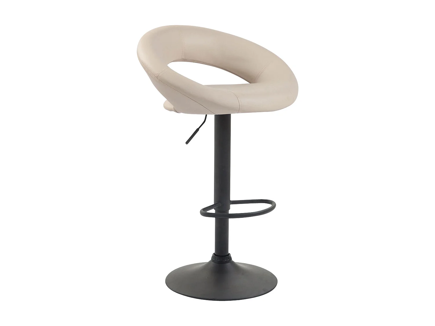Lot de 2  Tabouret de bar - Similicuir & Métal - Crème - Olinda