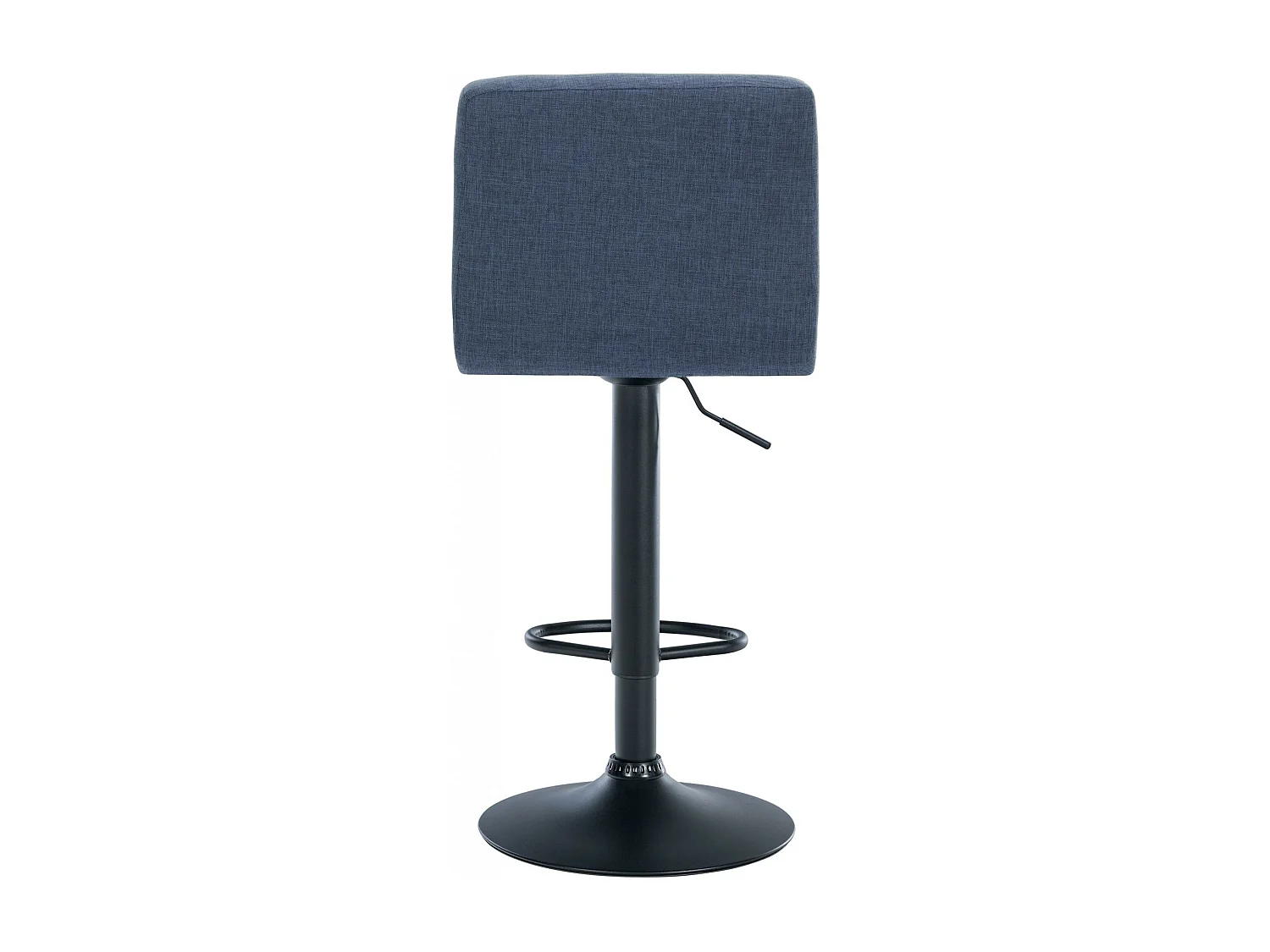 Lot de 2  Tabouret de bar - Tissu & Métal noir mat - Bleu - Calma