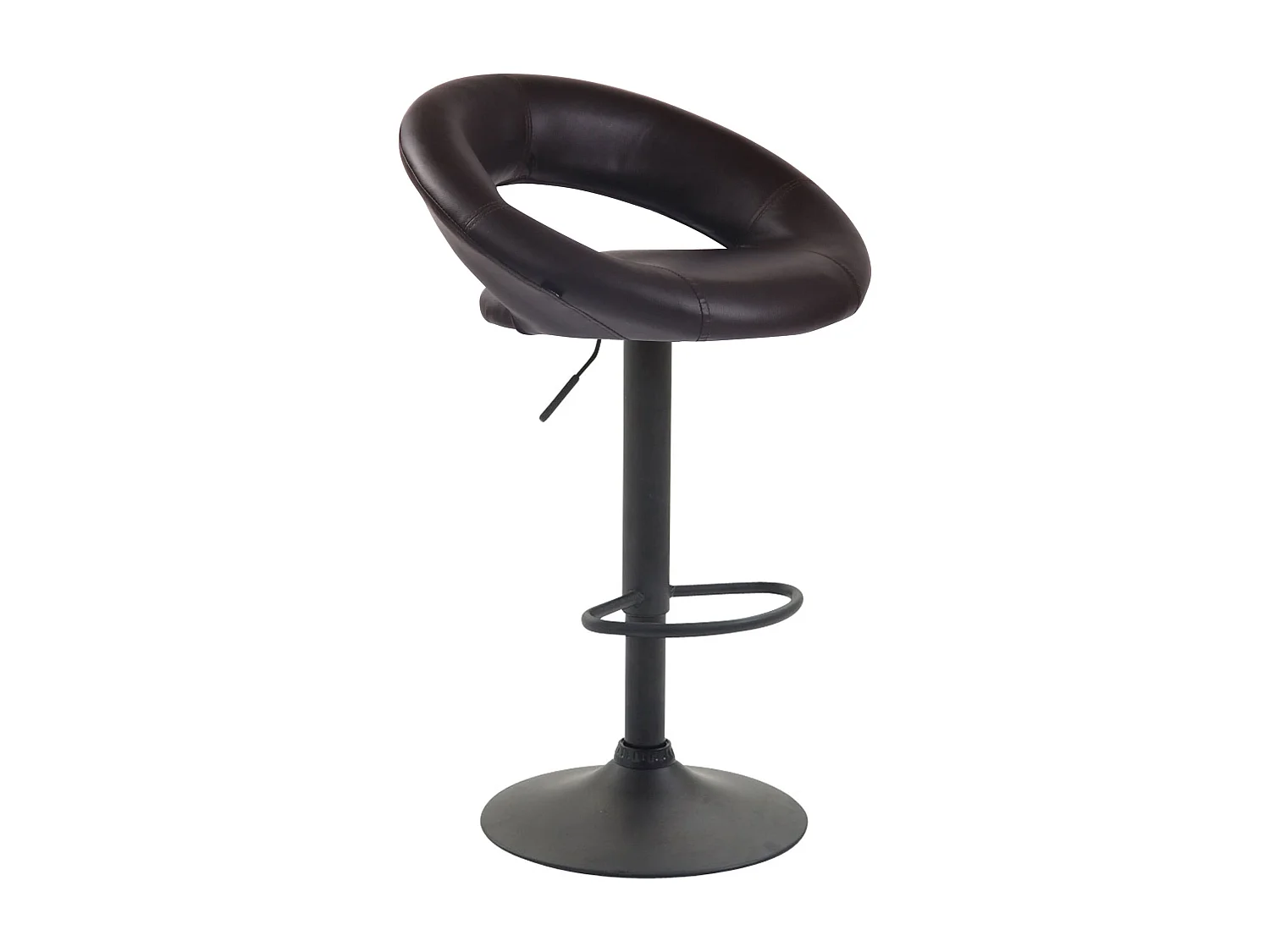 Lot de 2  Tabouret de bar - Similicuir & Métal - Marron - Olinda