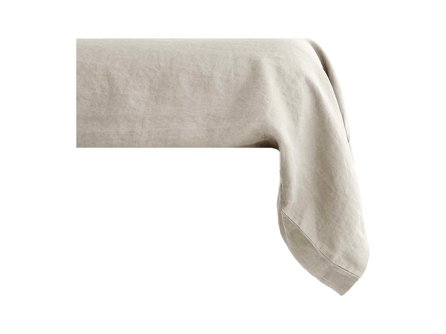 Taie de traversin 195x43 cm pur coton lavé PALACE beige lin