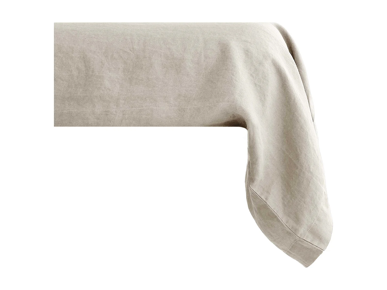 Taie de traversin 195x43 cm pur coton lavé PALACE beige lin