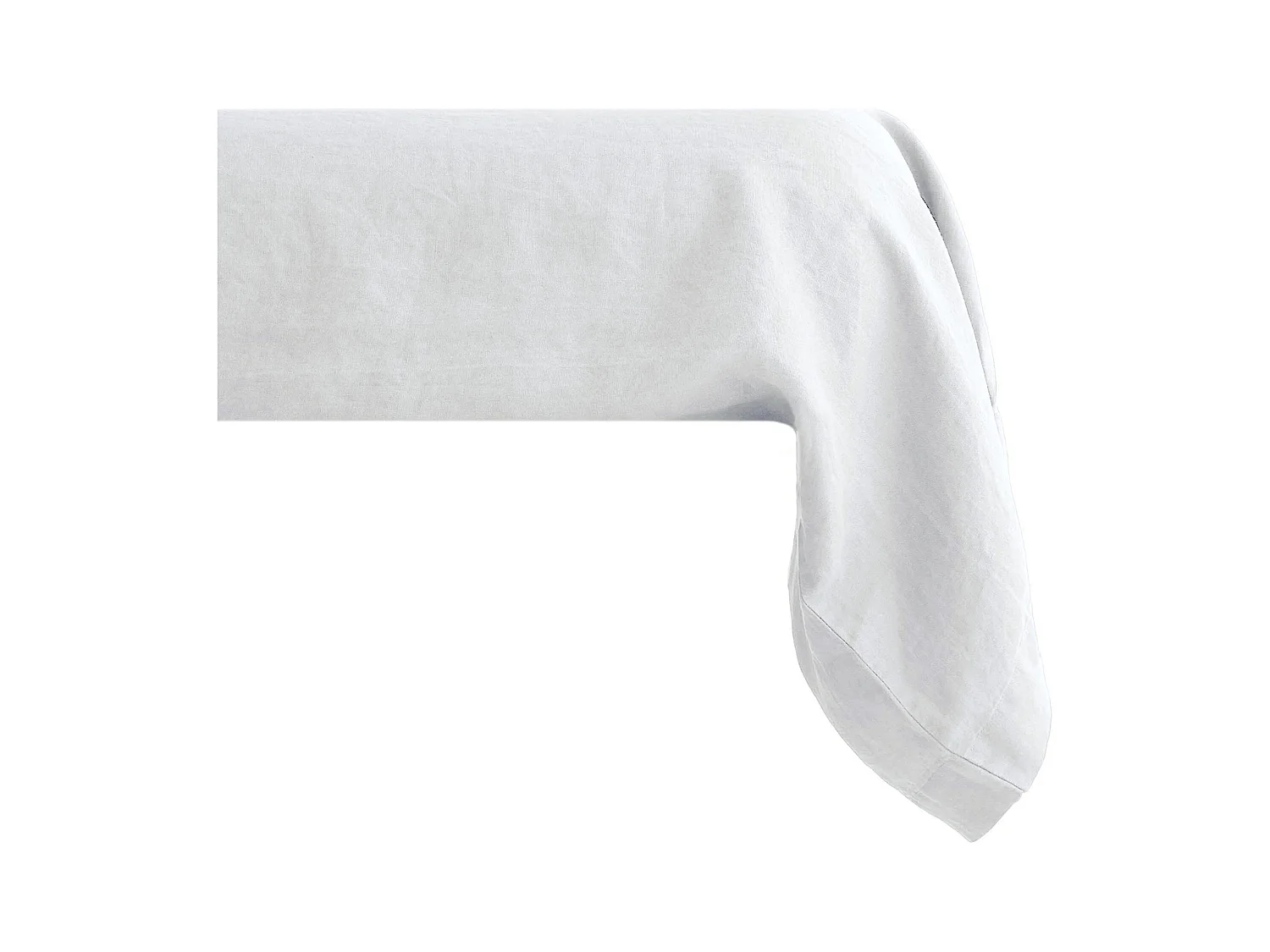 Taie de traversin 195x43 cm pur coton lavé PALACE blanc neige