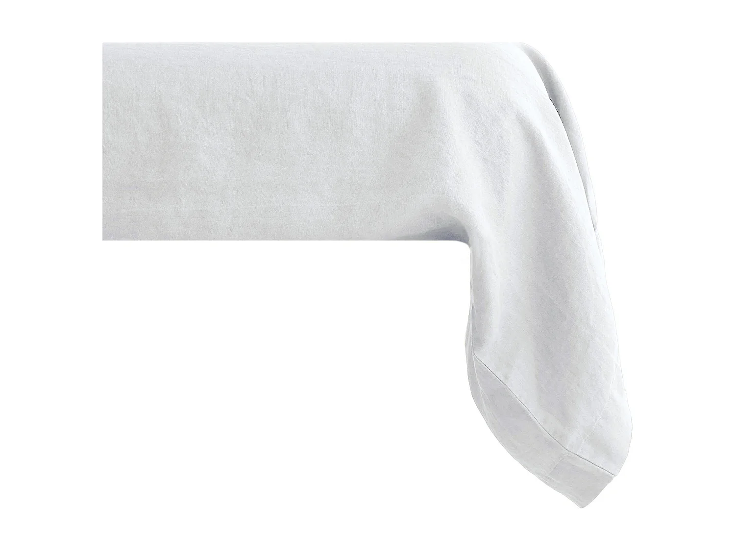 Taie de traversin PALACE pur coton lavé 195x43 cm uni blanc neige