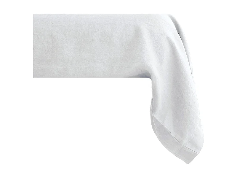 Taie de traversin 195x43 cm pur coton lavé PALACE blanc neige