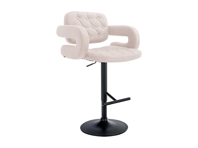 Tabouret de bar - Tissu & Métal - Beige - Dublin