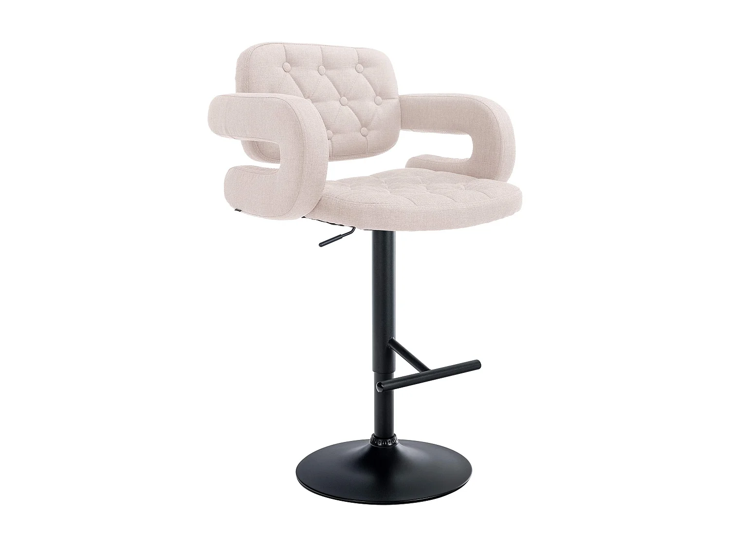 Tabouret de bar - Tissu & Métal - Beige - Dublin