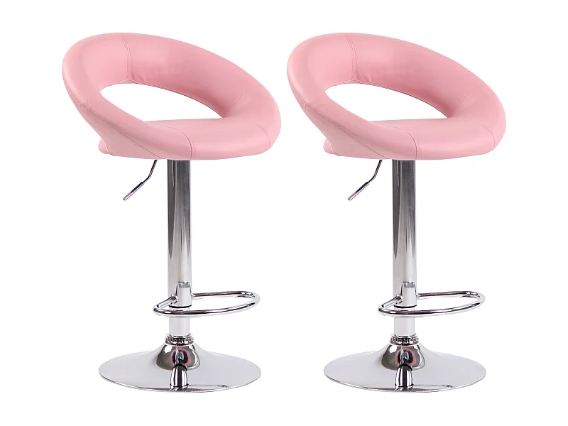 2er Set Barhocker - Kunstleder & Metall - pink - Olinda