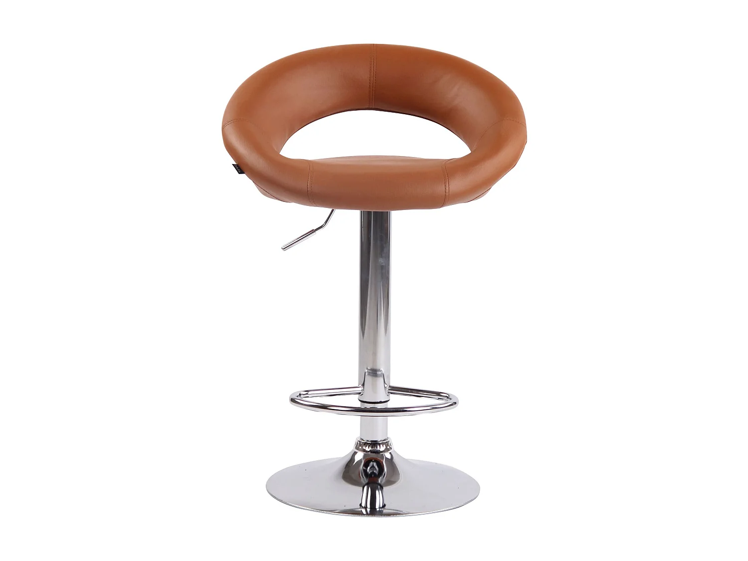 Lot de 2  Tabouret de bar - Similicuir & Métal - Marron clair - Olinda