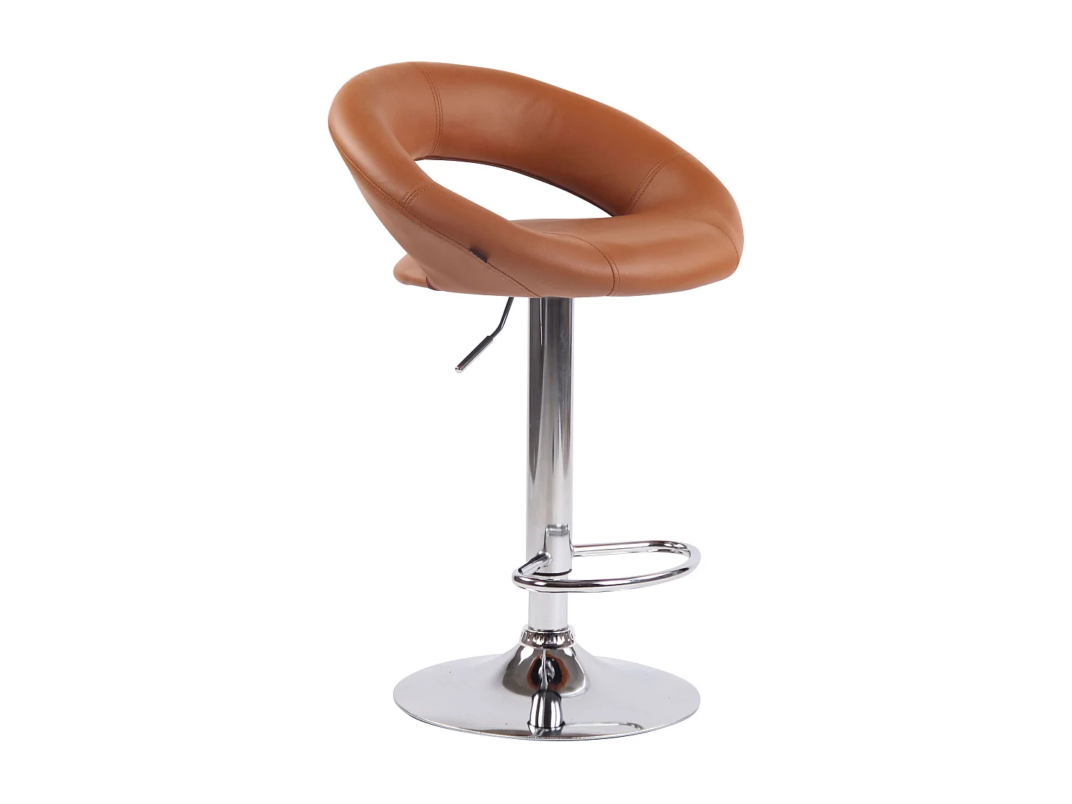 Lot de 2  Tabouret de bar - Similicuir & Métal - Marron clair - Olinda