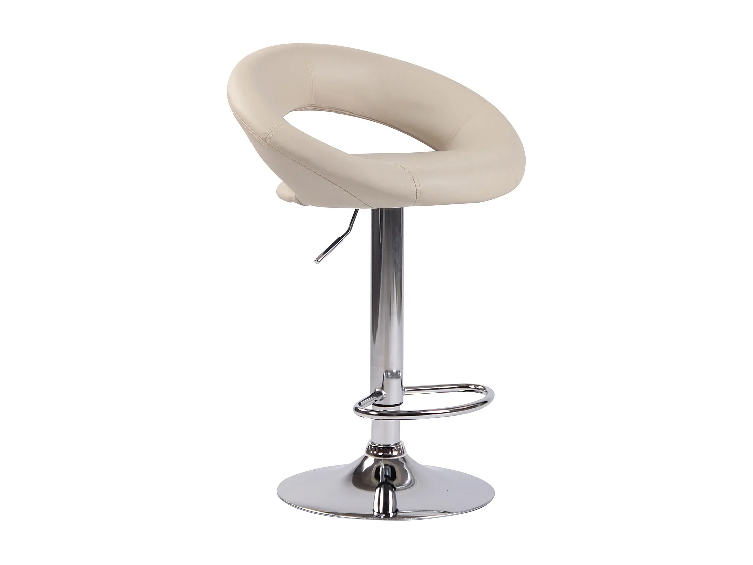 Lot de 2  Tabouret de bar - Similicuir & Métal - Crème - Olinda
