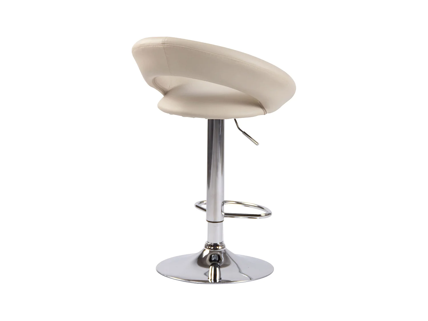 Lot de 2  Tabouret de bar - Similicuir & Métal - Crème - Olinda