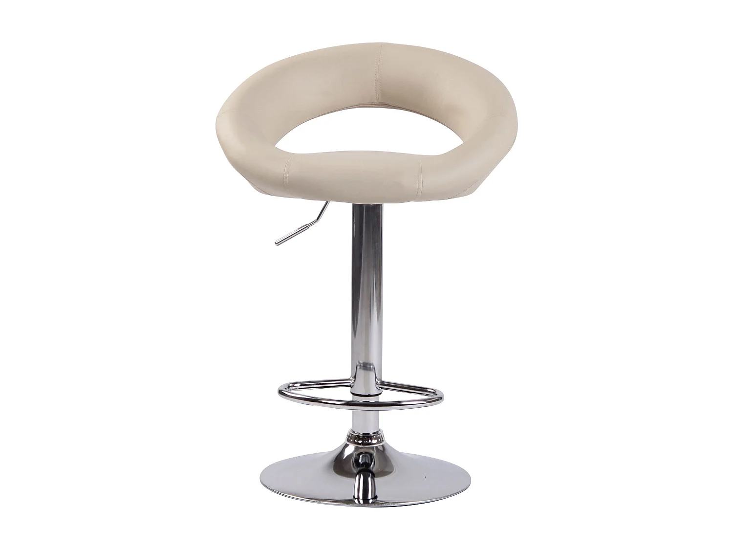 Lot de 2  Tabouret de bar - Similicuir & Métal - Crème - Olinda
