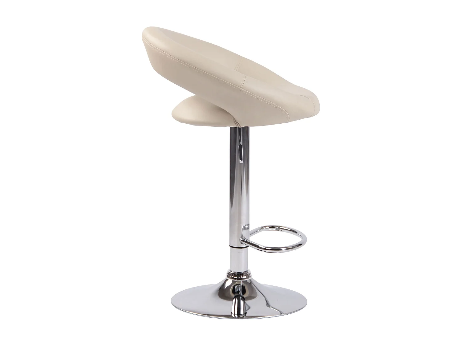 Lot de 2  Tabouret de bar - Similicuir & Métal - Crème - Olinda