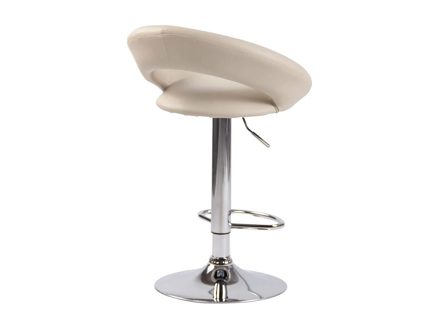 Lot de 2  Tabouret de bar - Similicuir & Métal - Crème - Olinda