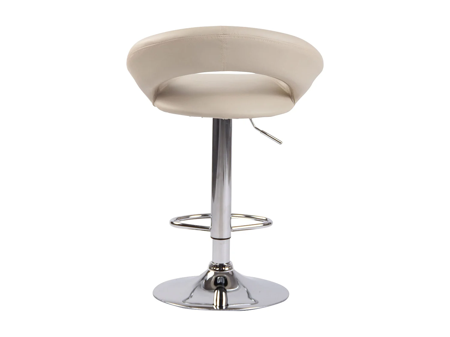 Lot de 2  Tabouret de bar - Similicuir & Métal - Crème - Olinda