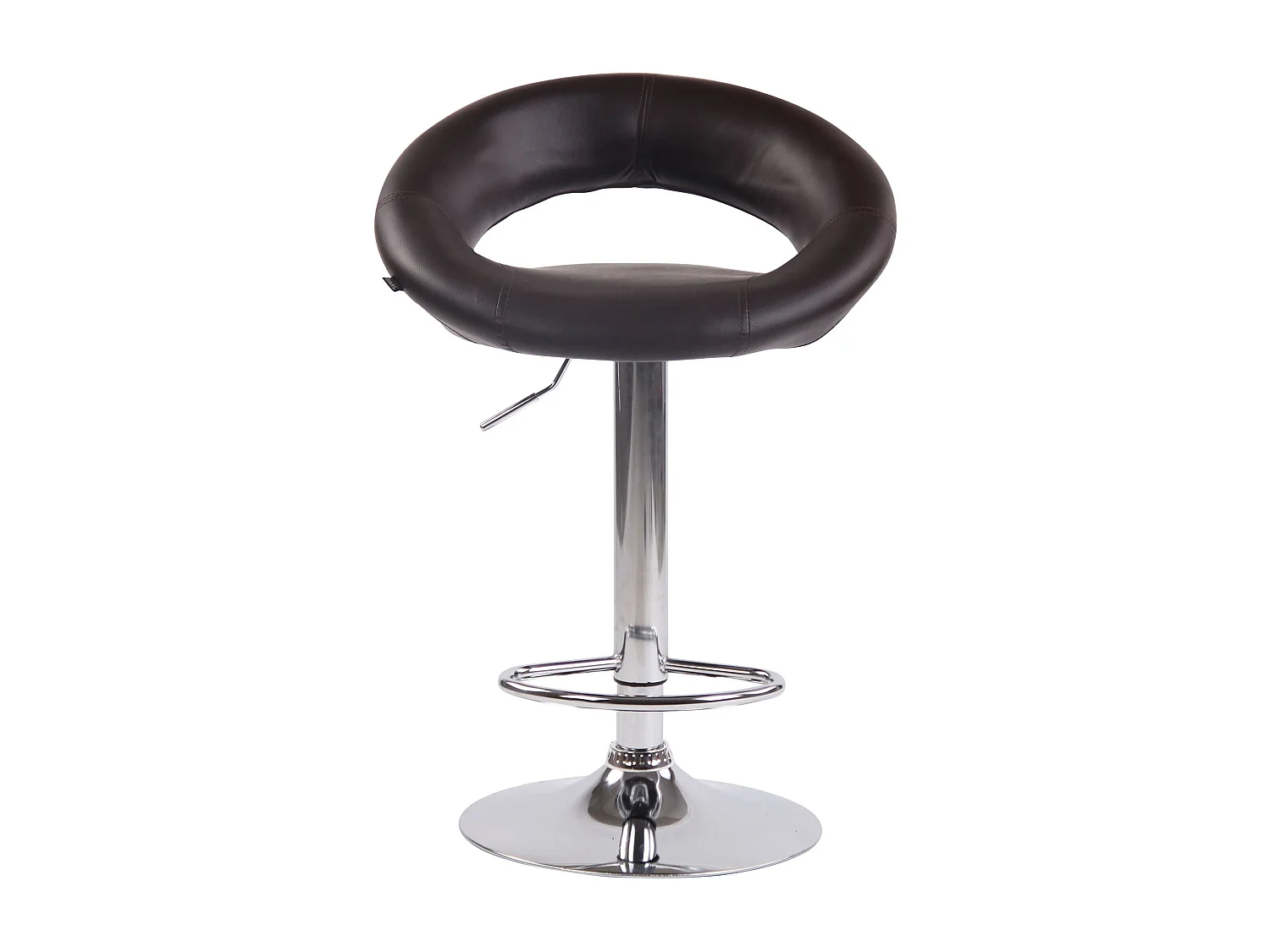 Lot de 2  Tabouret de bar - Similicuir & Métal - Marron - Olinda