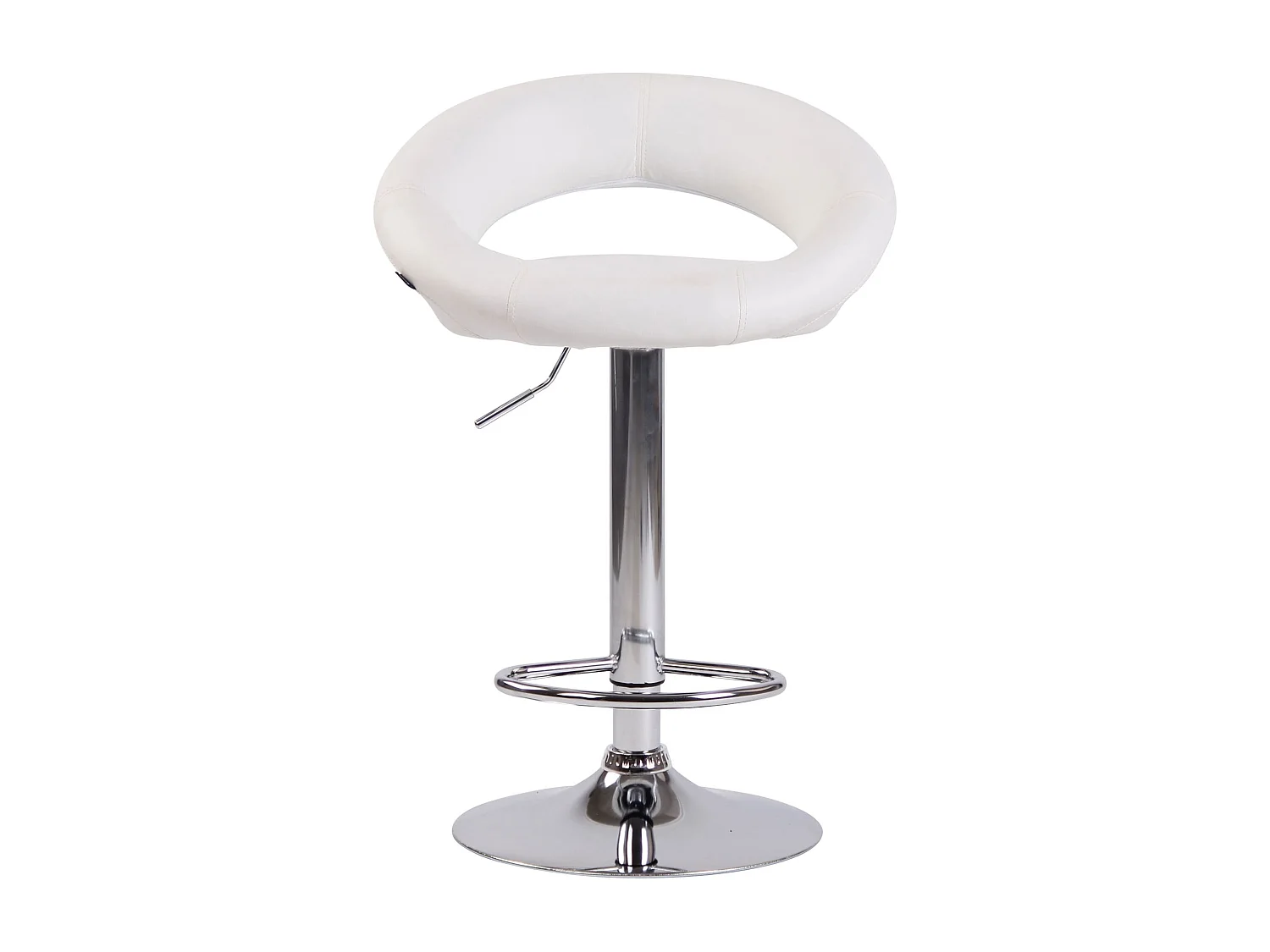 Lot de 2  Tabouret de bar - Similicuir & Métal - Blanc - Olinda