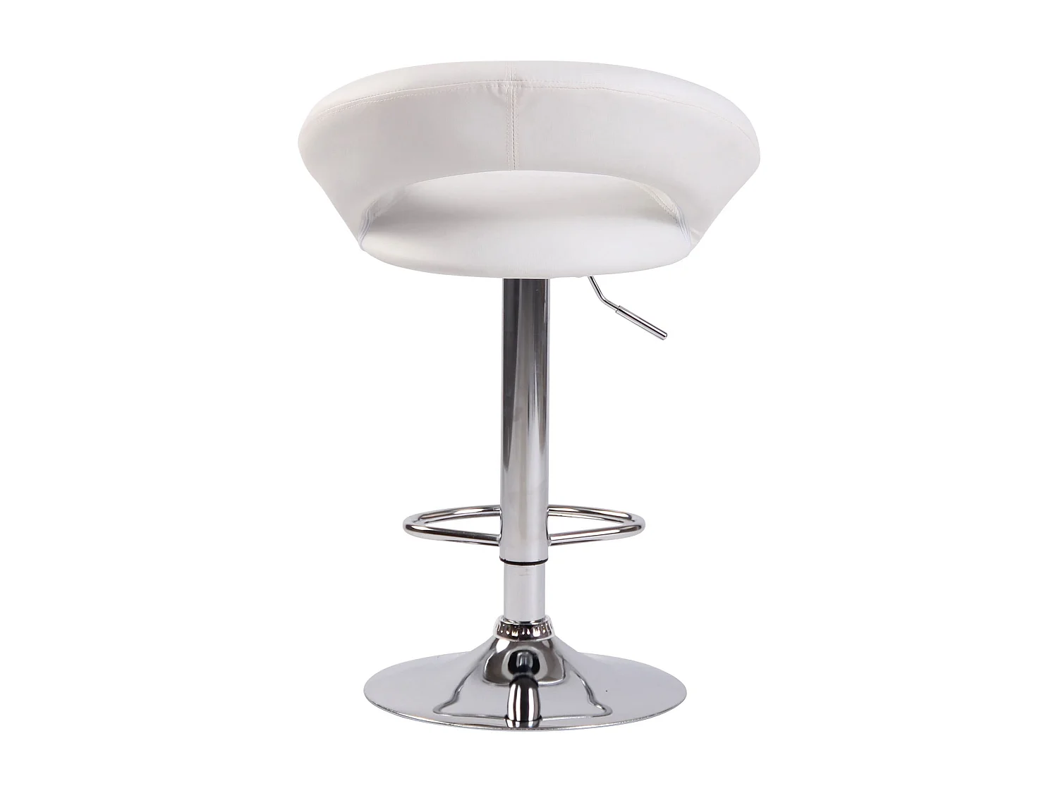 Lot de 2  Tabouret de bar - Similicuir & Métal - Blanc - Olinda