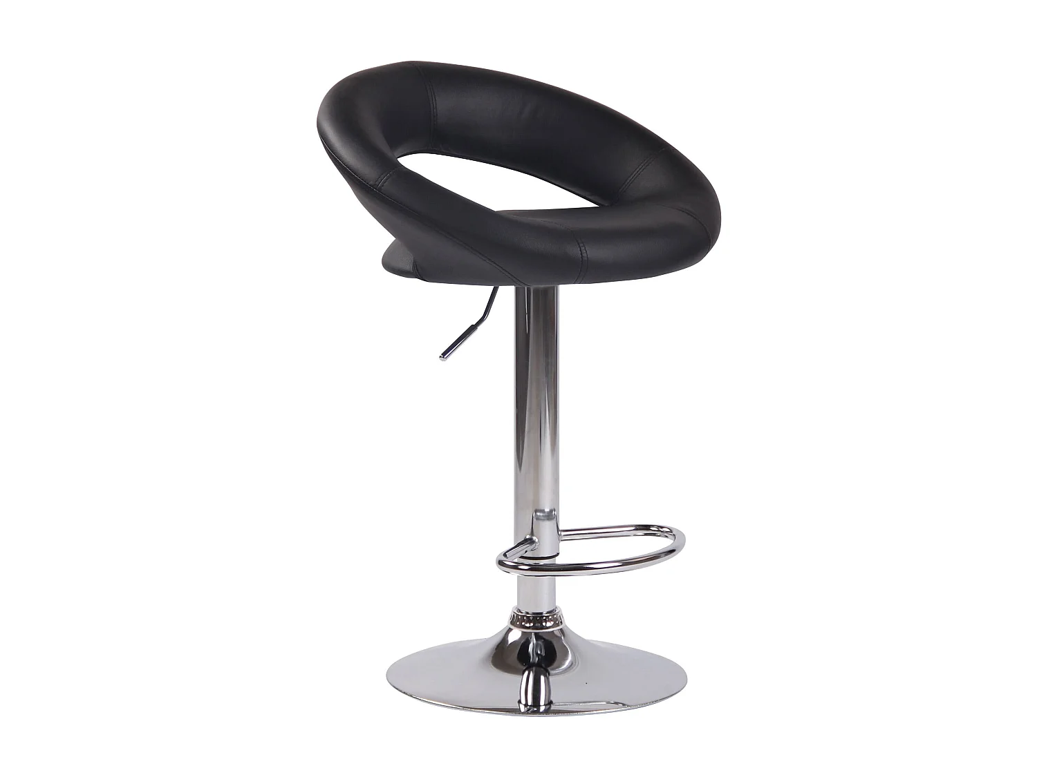 Lot de 2  Tabouret de bar - Similicuir & Métal - Noir - Olinda