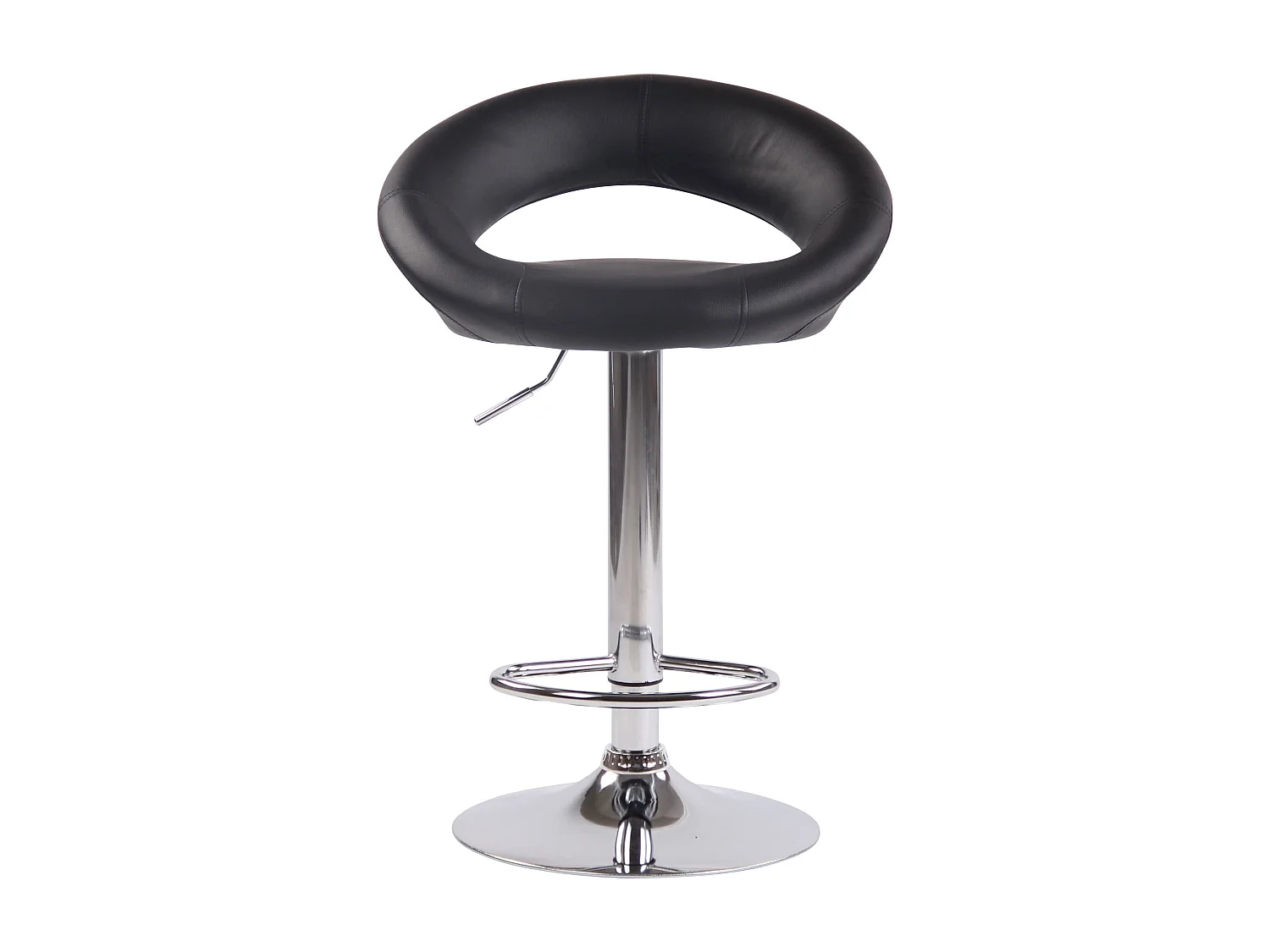 Lot de 2  Tabouret de bar - Similicuir & Métal - Noir - Olinda