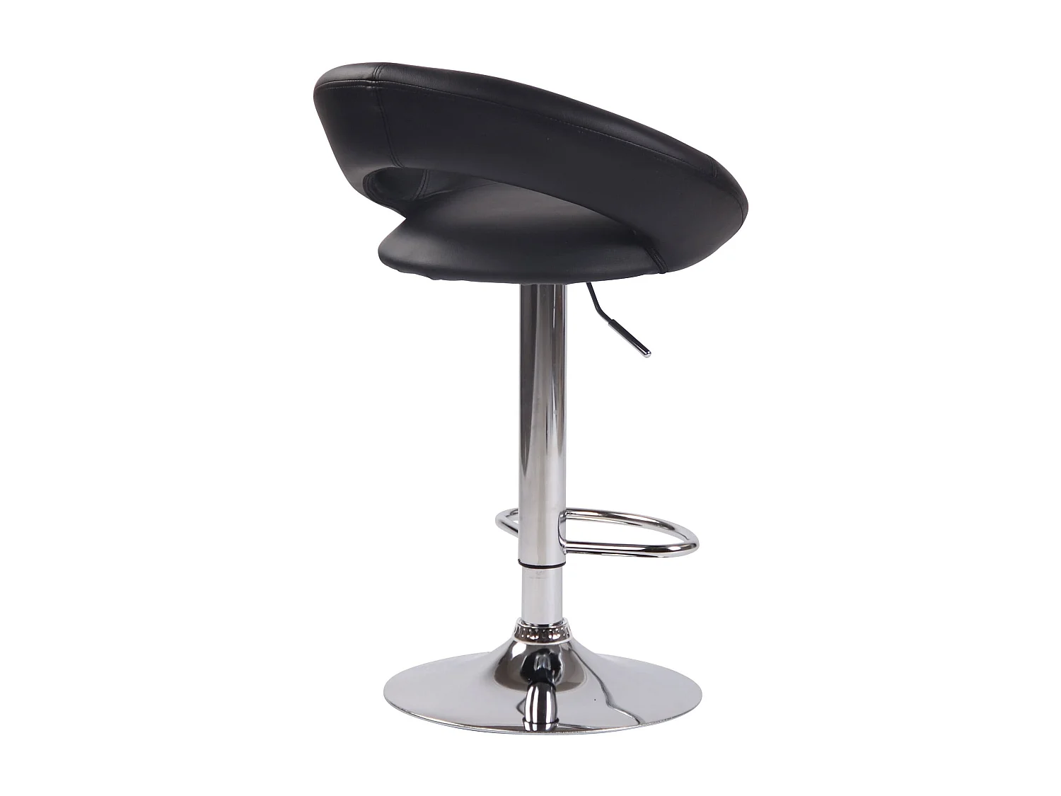 Lot de 2  Tabouret de bar - Similicuir & Métal - Noir - Olinda