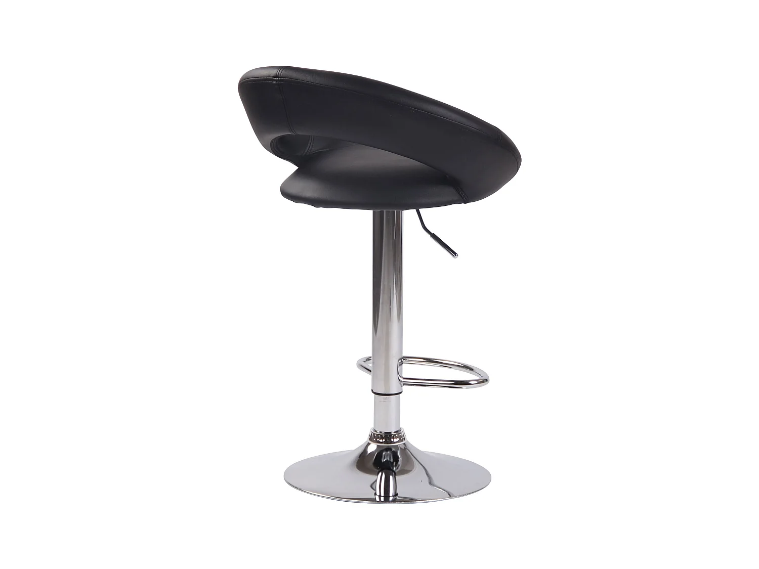 Lot de 2  Tabouret de bar - Similicuir & Métal - Noir - Olinda