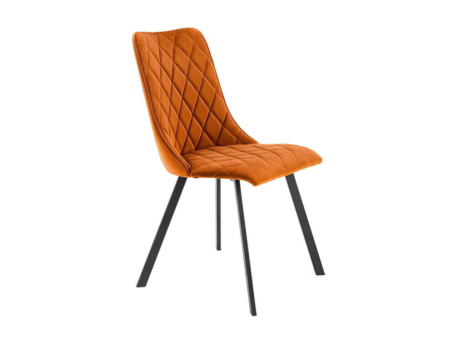 Silla de comedor tapizada en terciopelo canela Oduna