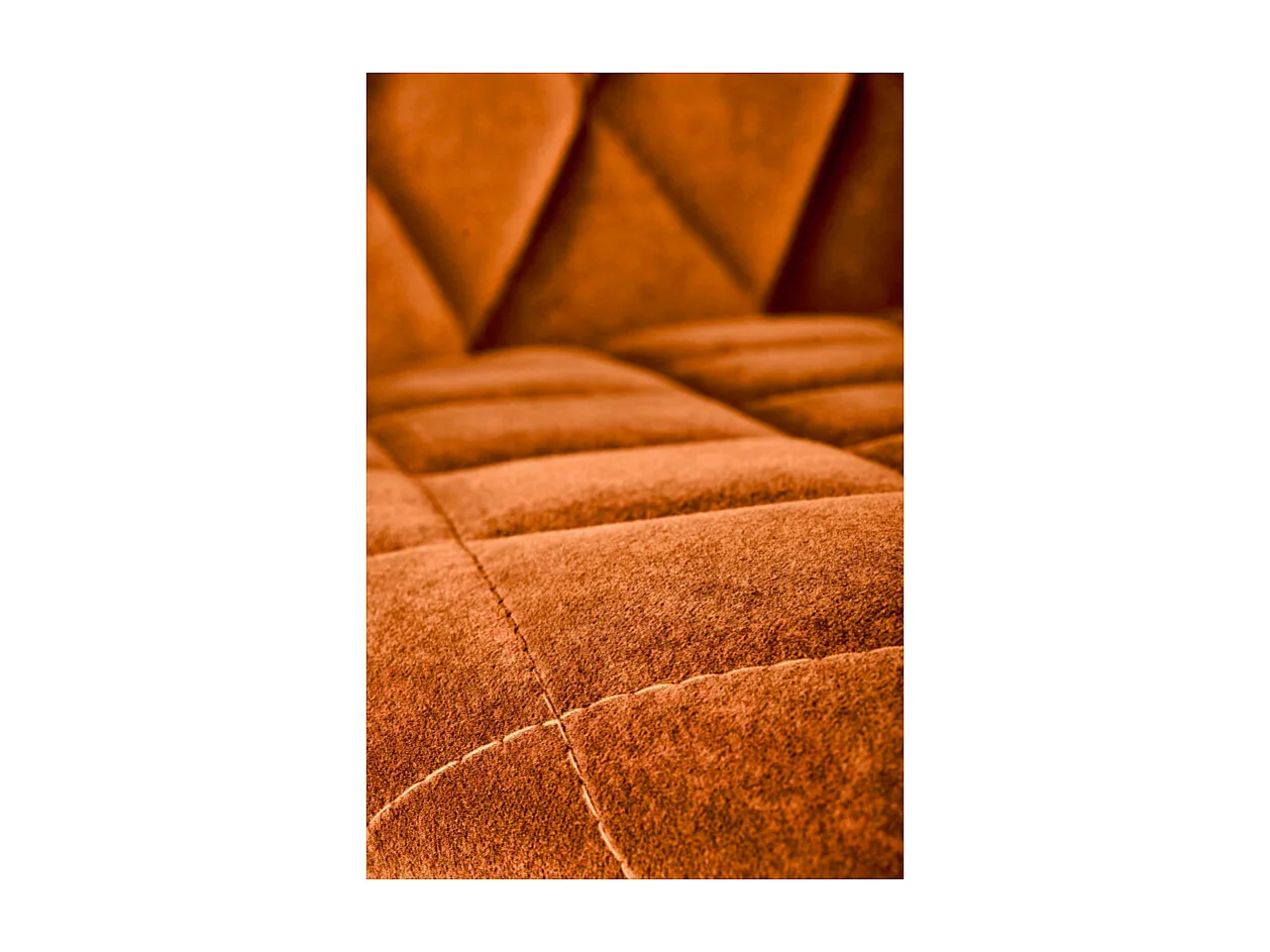 Sedia da pranzo imbottita in velluto color cannella Oduna