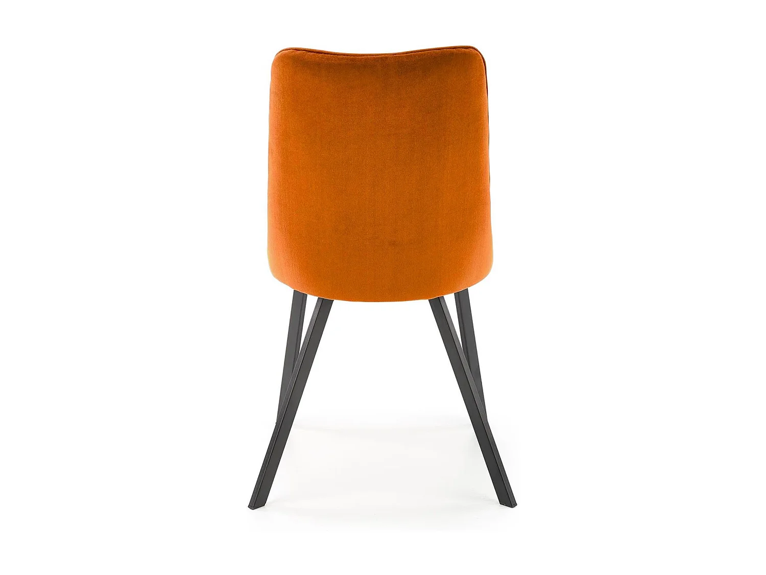 Chaise de salle à manger matelassée en velours couleur cannelle Oduna