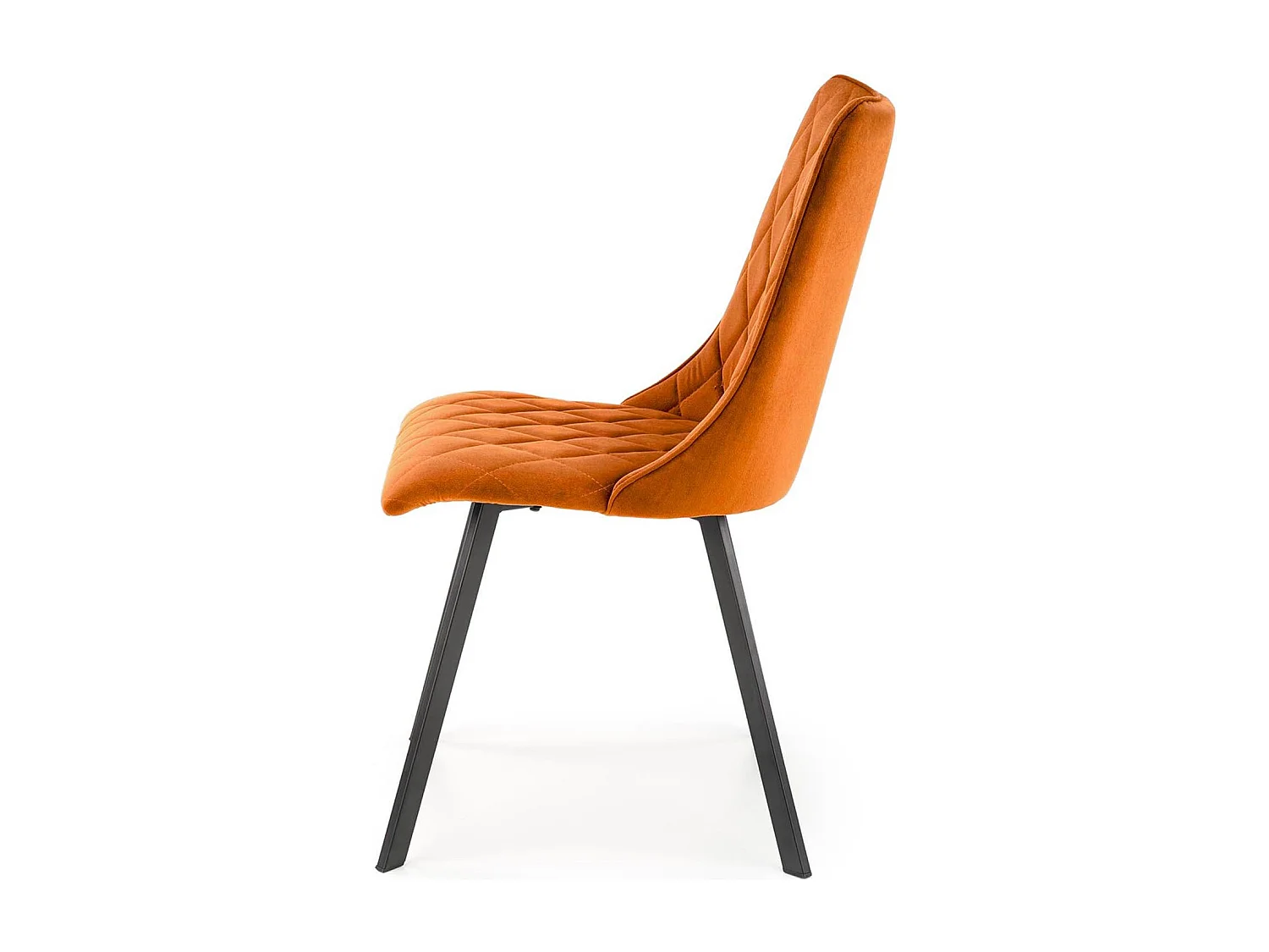 Chaise de salle à manger matelassée en velours couleur cannelle Oduna