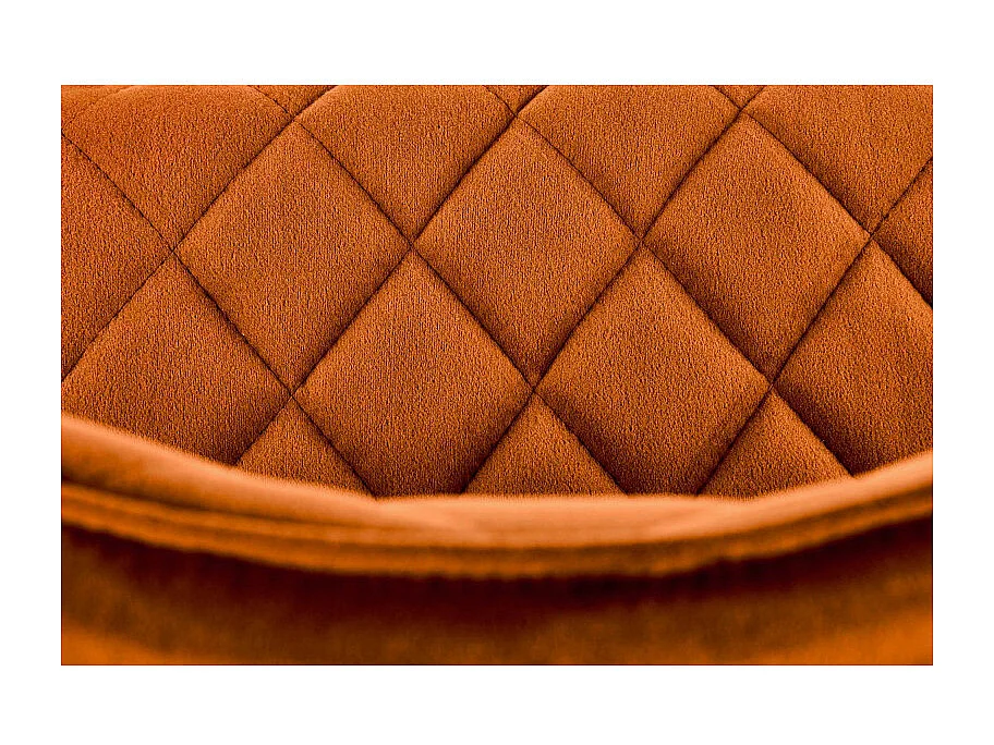 Chaise de salle à manger matelassée en velours couleur cannelle Oduna