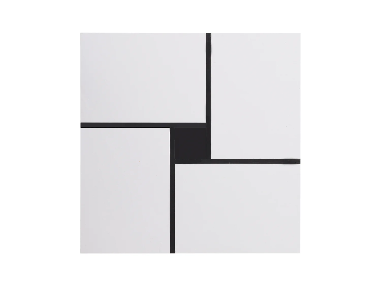 Mesa de centro cuadrada con 5 compartimentos - 70 x 70 x 35 cm - tablero de partículas - blanco