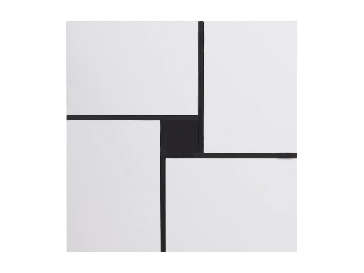 Mesa de centro cuadrada con 5 compartimentos - 70 x 70 x 35 cm - tablero de partículas - blanco