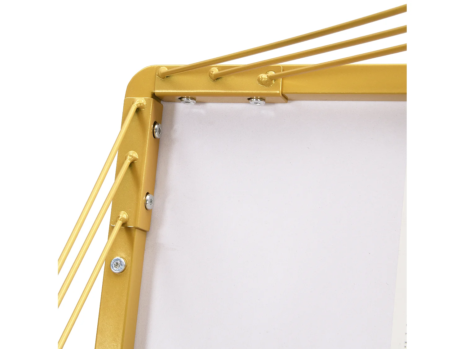 Lot de 2 tables basses gigognes en forme carrée - 60x60x45 +45x45x40 cm - Effet marbre - Bois MDF et métal - Blanc + or