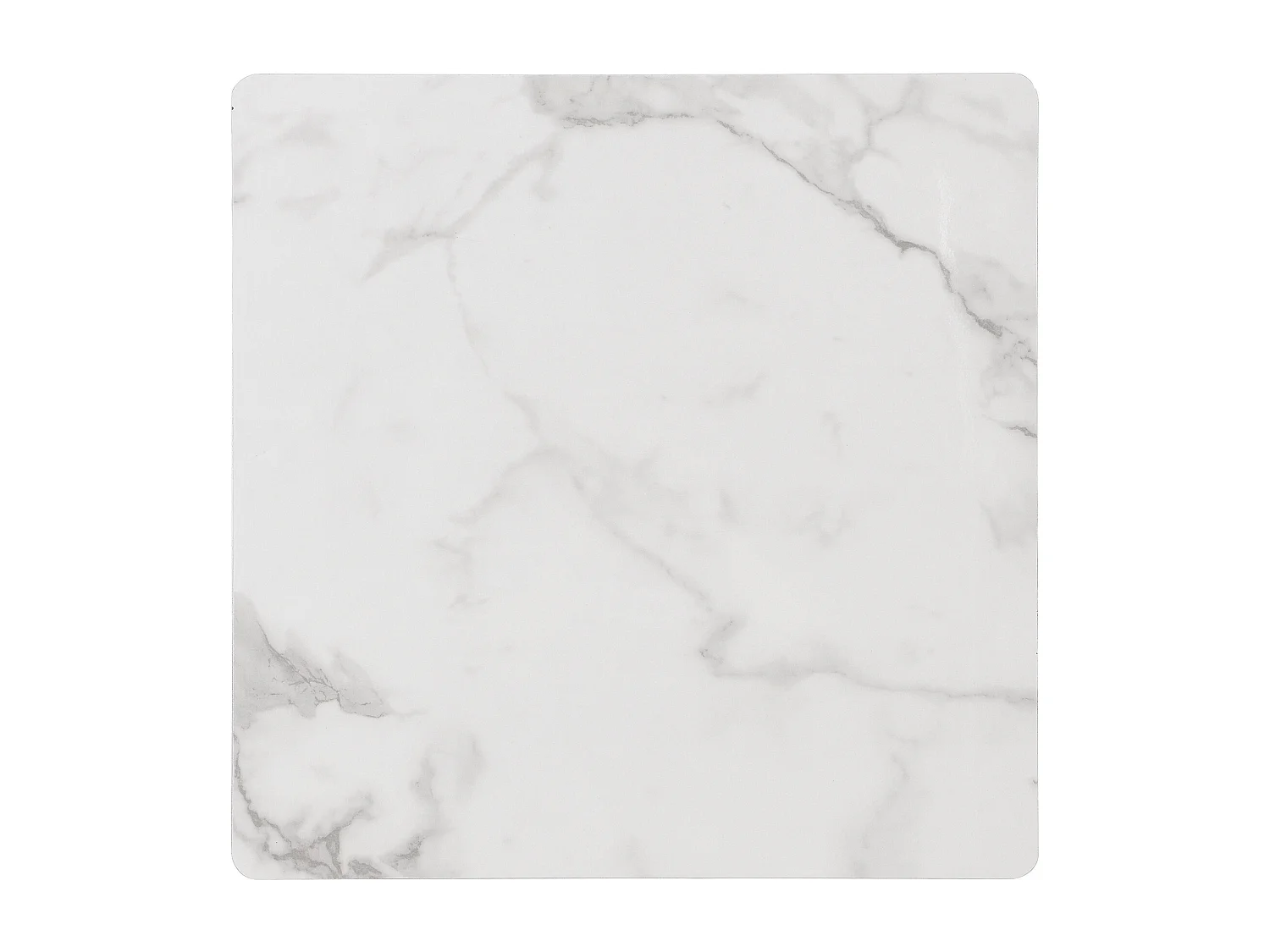 Lot de 2 tables basses gigognes en forme carrée - 60x60x45 +45x45x40 cm - Effet marbre - Bois MDF et métal - Blanc + noir