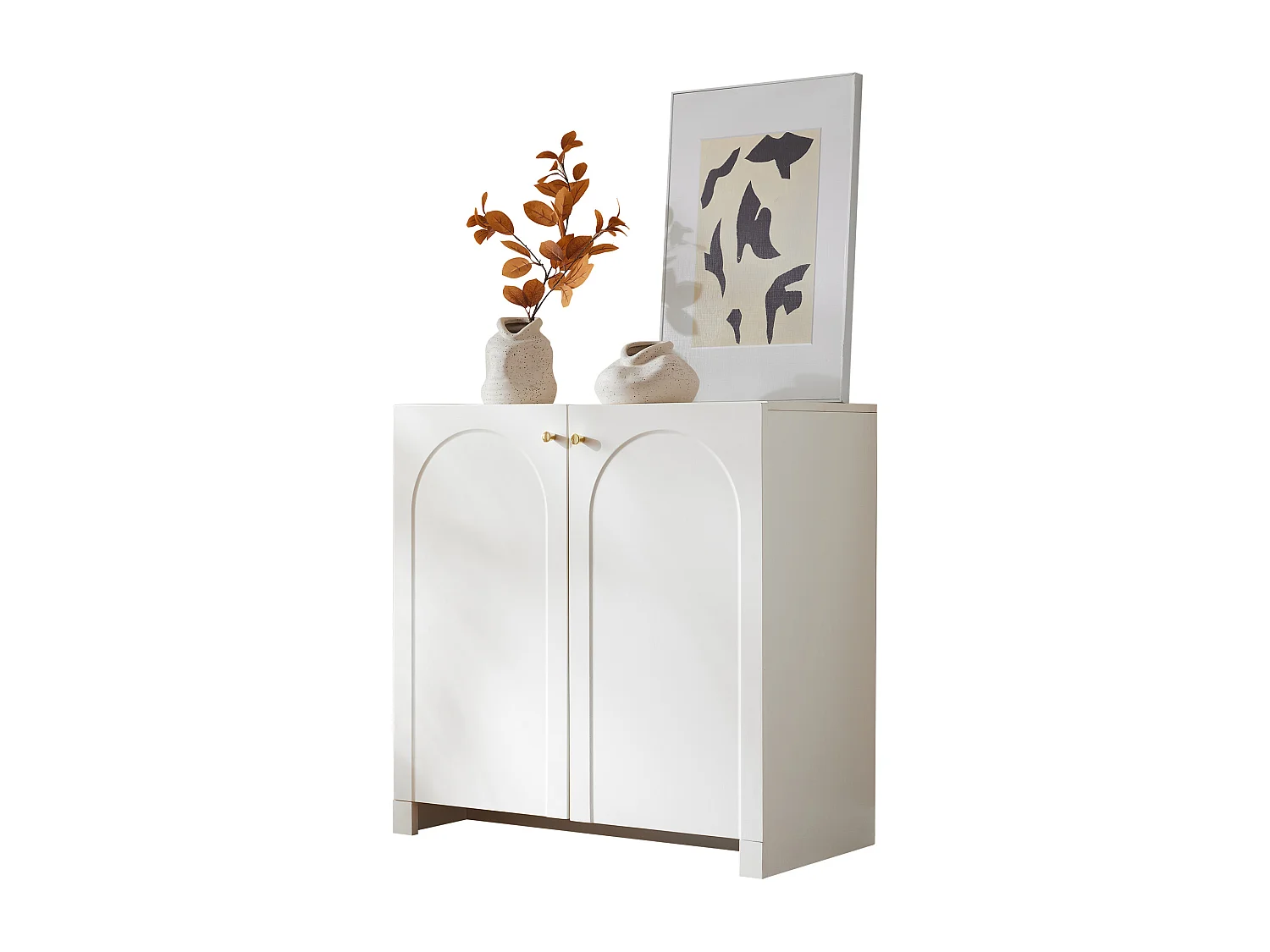 Aparador, cómoda con 2 puertas - 80 x 40 x 80 cm - tableros de partículas - estilo moderno - blanco