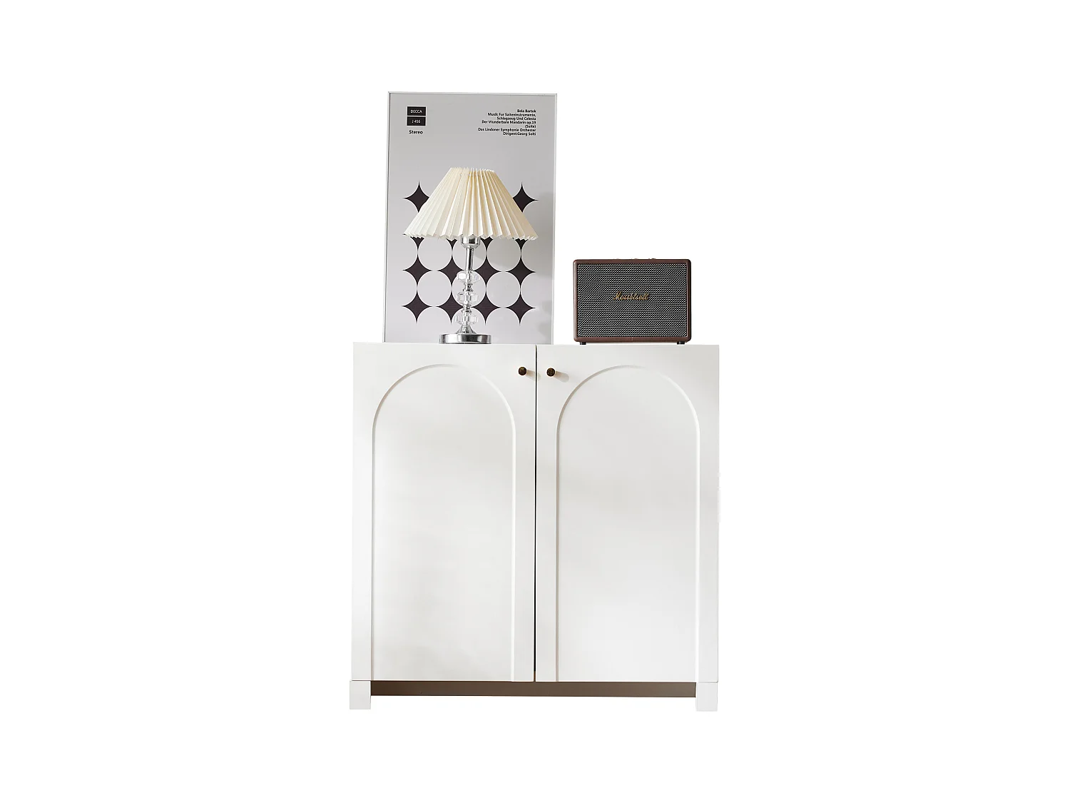 Buffet, commode avec 2 porte - 80 x 40 x 80 cm - panneaux de particules - style moderne - blanc