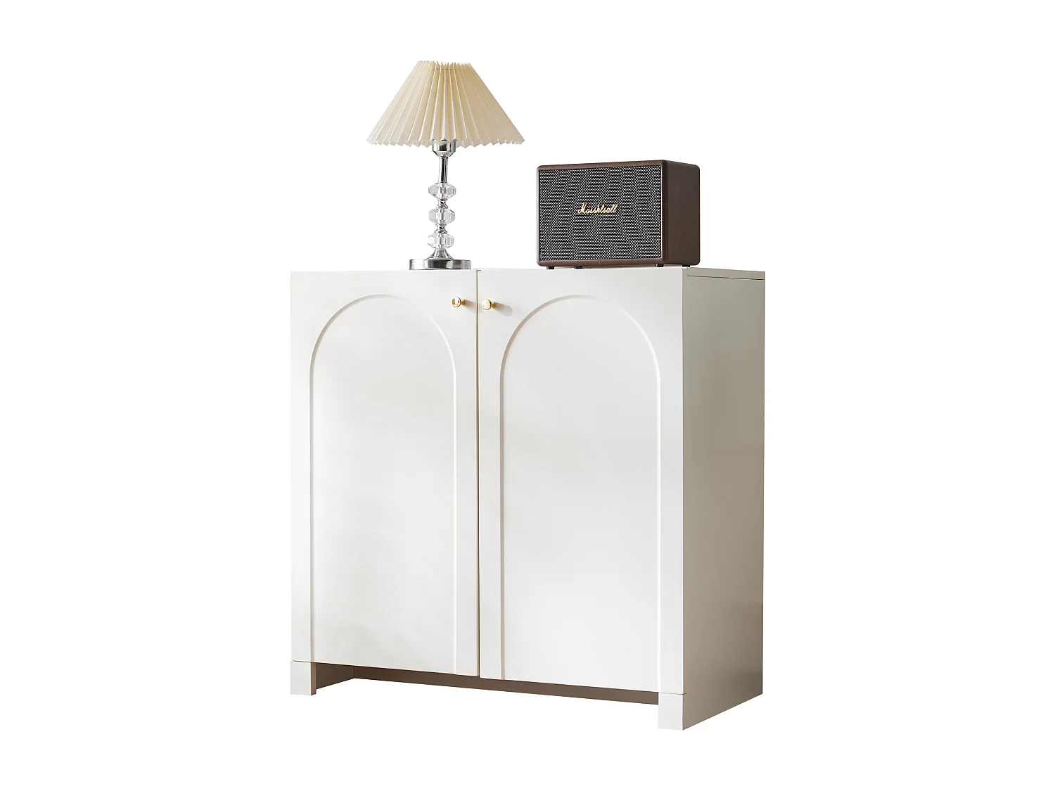 Buffet, commode avec 2 porte - 80 x 40 x 80 cm - panneaux de particules - style moderne - blanc